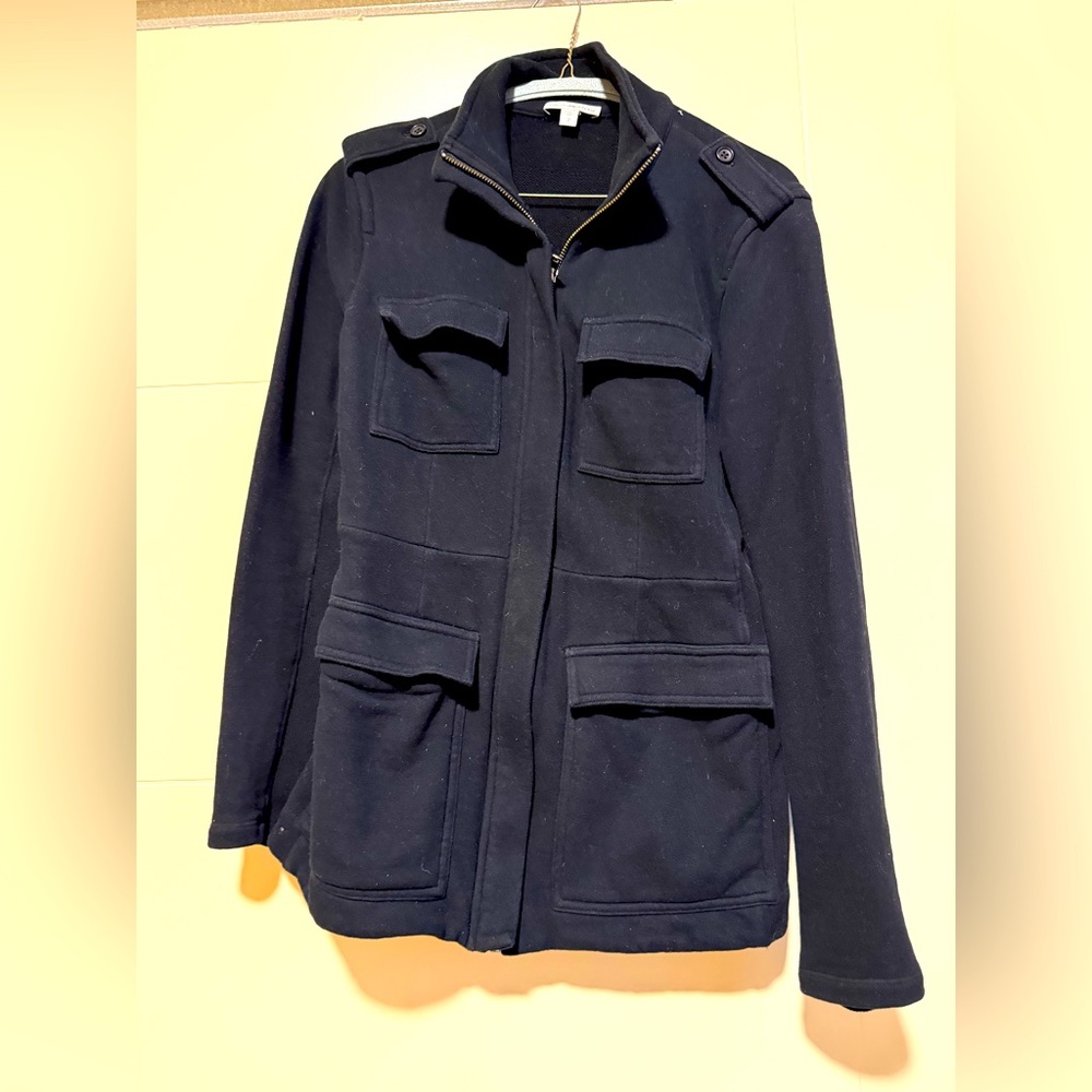 James Perse Women's Standard Black 100% Cotton Utility Jacket Size M